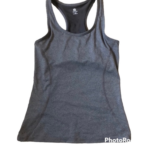 CHAMPION TANK TOP RACER BACK HEATHER GRAY SMALL WORKOUT ACTIVEWEAR MESH - Picture 1 of 4